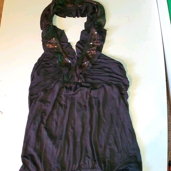 Express Tops - NEW Express grey M sparkle halter tank top